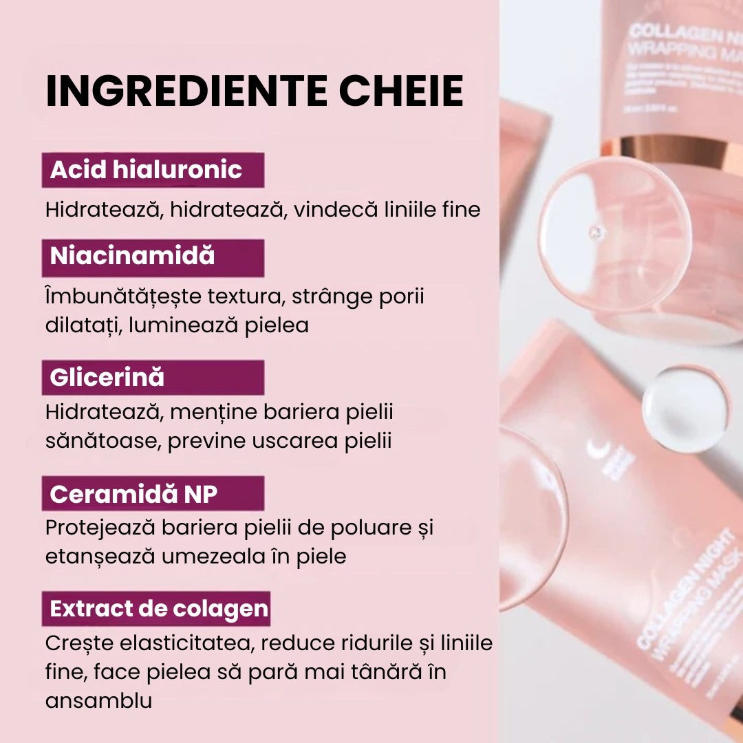 Mască coreeană cu biotehnologie de colagen + pensulă