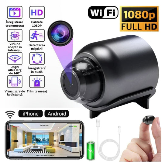 Mini cameră de securitate UltraVision™ 4K Full HD
